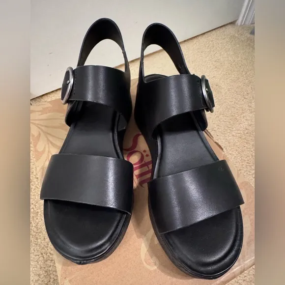 NEW❣️Sofft Faedra Wedge Sandals Sz. 7.5M Black
