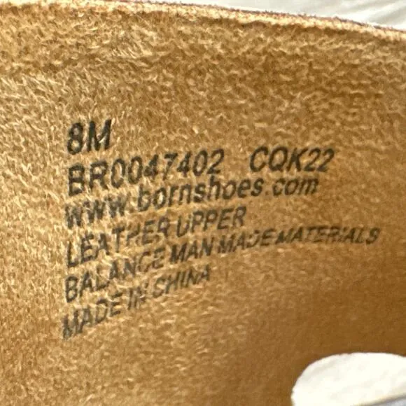 NIB Born Henna 8M Comfort Leather Slide Sandals Natural