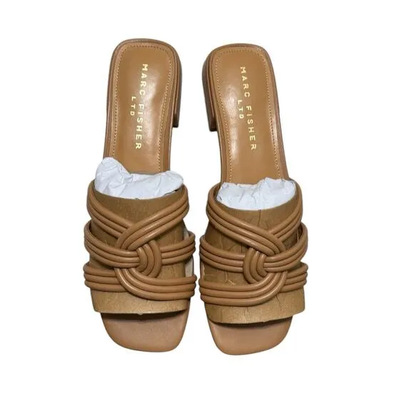 NIB! Marc Fisher Casara Slip-On Slide Sandals in Medium Natural - Size 8