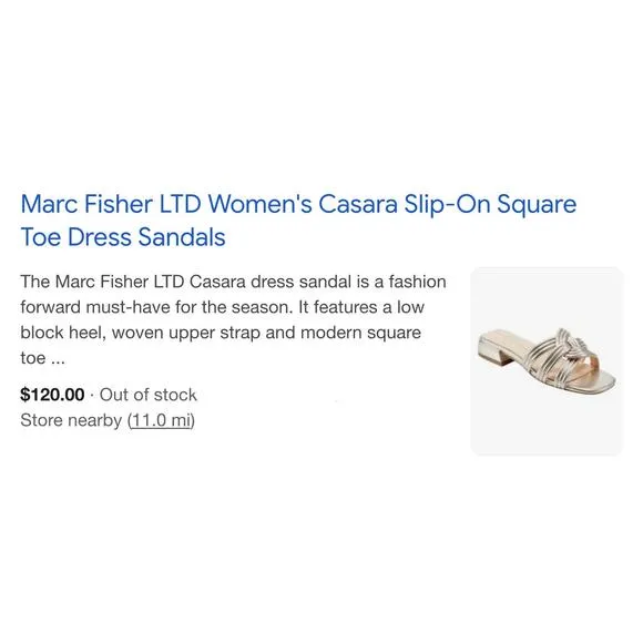 NIB! Marc Fisher Casara Slip-On Slide Sandals in Medium Natural - Size 8