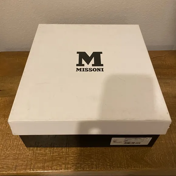 NIB MISSONI Leather Zig Zag Wedge Sandals Sz 39