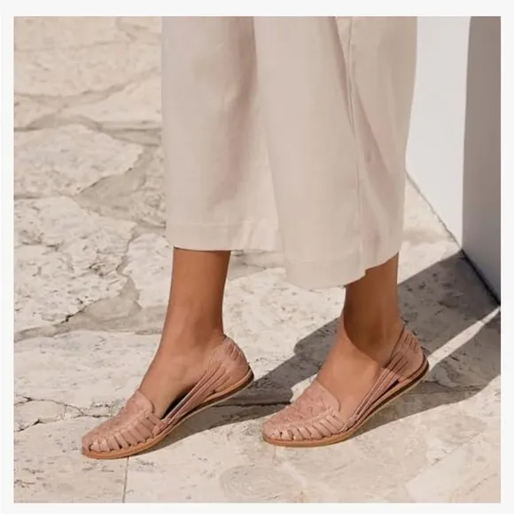 NIB Nisolo Huarache Leather Sandals in Desert Rose Women’s size 7.5
