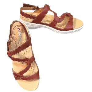 NIB Revere Emerald Platform Comfort Sandals in Cognac - 8