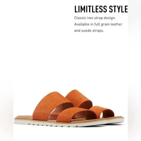 NIB SOREL Ella ll Leather &amp; Rubber sandal flats size 10