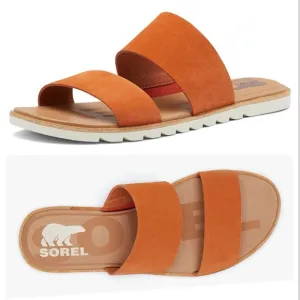NIB SOREL Ella ll Leather &amp; Rubber sandal flats size 10