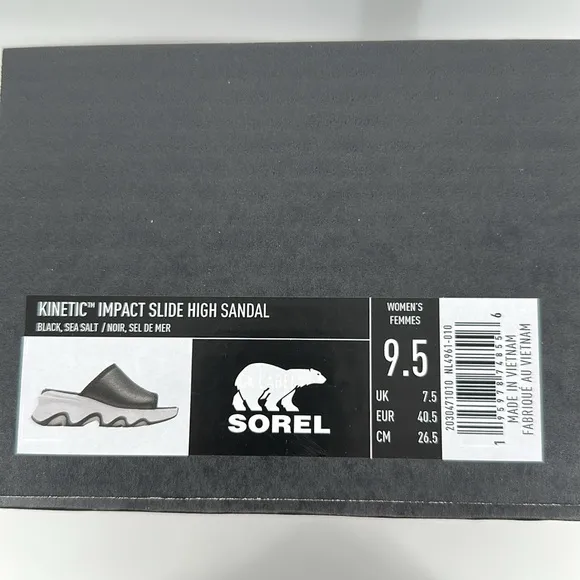 NIB Sorel Kinetic Impact Slide High Sandal Sz 9.5