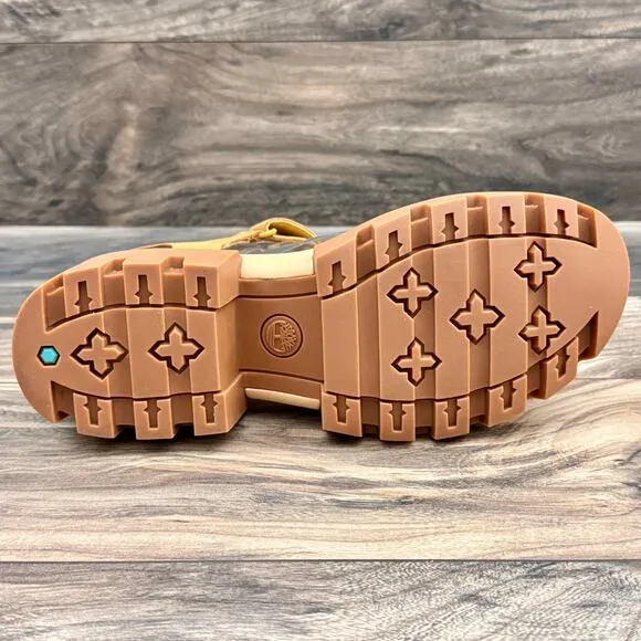 NIB Timberland Everleigh 9M Lug Sole Ankle Strap Sandal Wheat Nubuck