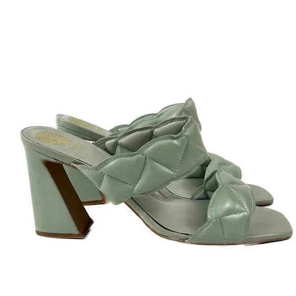 NIB - Vince Camuto Renneya Mint Green Leather Mule Sandals - Size 12