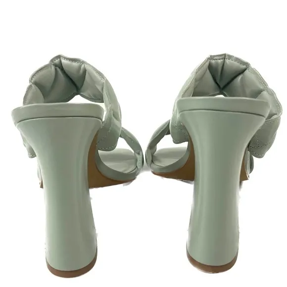NIB - Vince Camuto Renneya Mint Green Leather Mule Sandals - Size 12