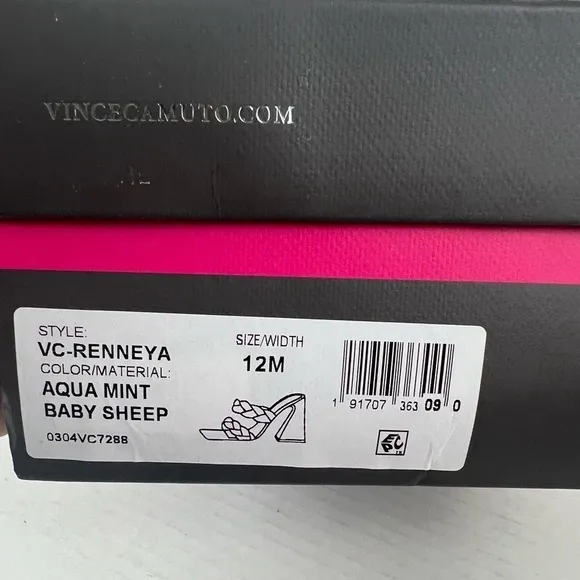 NIB - Vince Camuto Renneya Mint Green Leather Mule Sandals - Size 12