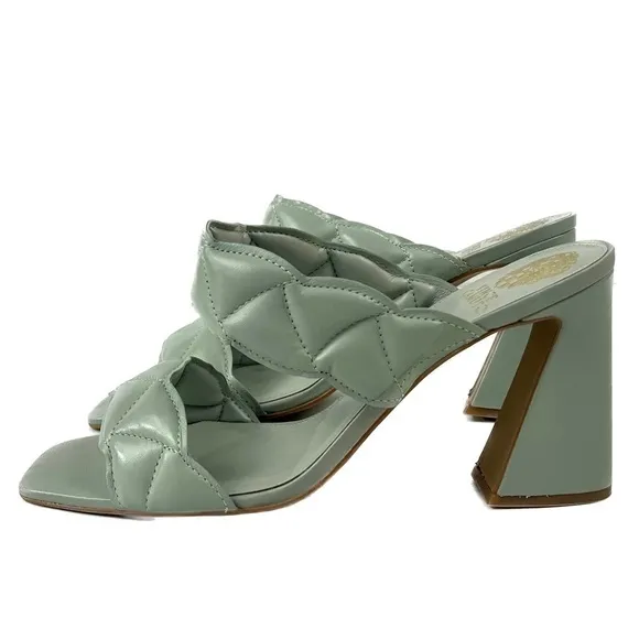 NIB - Vince Camuto Renneya Mint Green Leather Mule Sandals - Size 12
