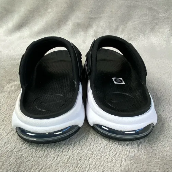 Nike Air More Uptempo Mens Slide Sandals Size 8 Black White Cushion NEW