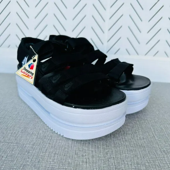 ⭐Nike Icon Classic Platform Chunky Size 5 Women's Sandals Black DH0224-001 New