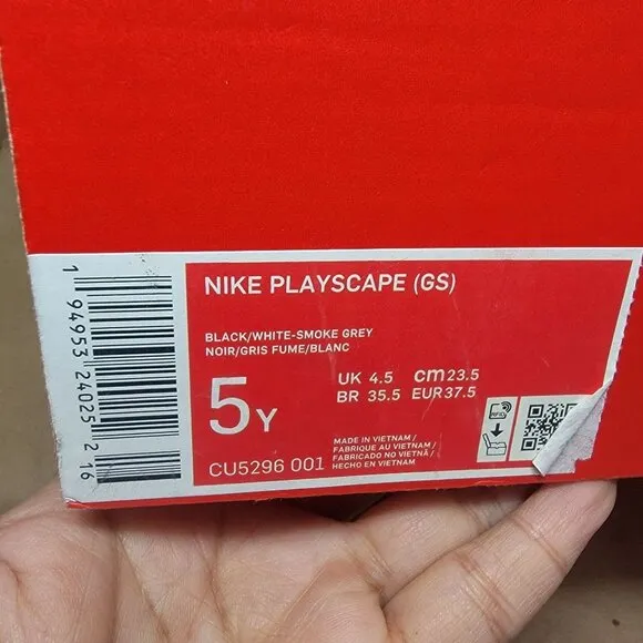 ⭐Nike Youth Sz 5Y Women 6.5  Playscape Black Sandals Slide Slippers CU5296-001 N