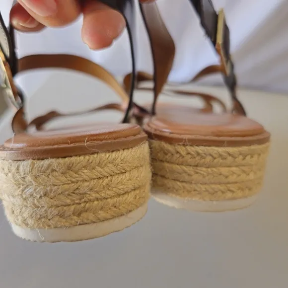 NINE WEST Calico Espadrille Sandals Womens Size 11  Leopard Multi Platforms NEW