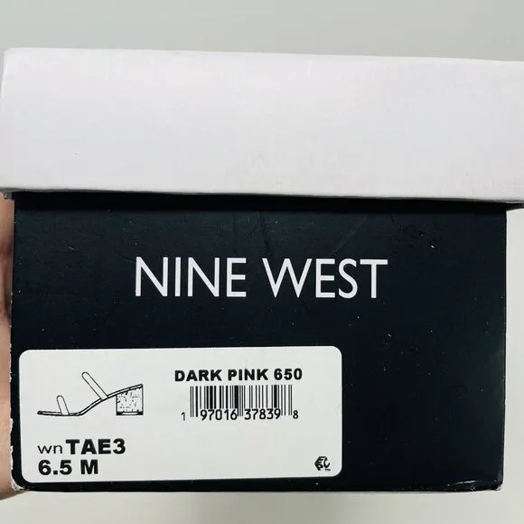Nine West Womens 6.5M Tae Round Toe Heeled Slide Dress Sandals in Neon Pink $79
