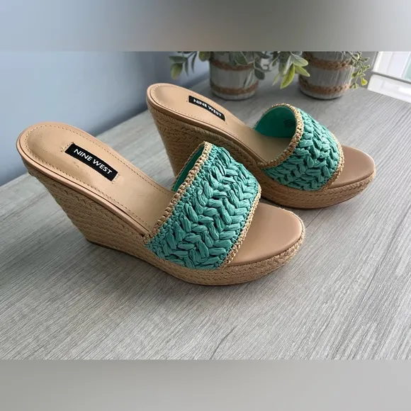 NINE WEST Women's Holand Casual Espadrille Wedge Sandals