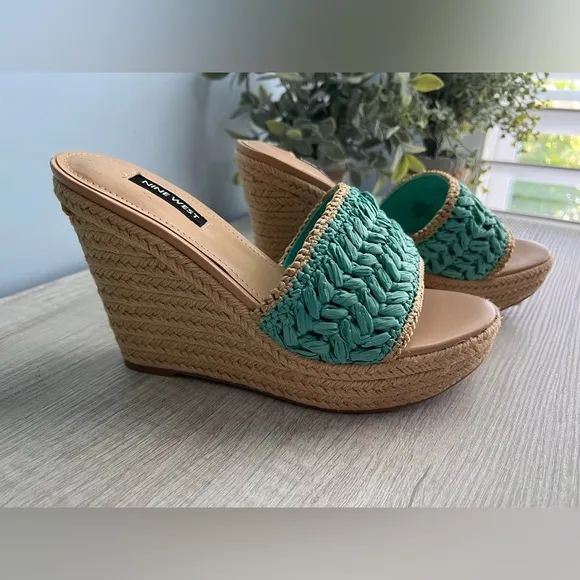 NINE WEST Women's Holand Casual Espadrille Wedge Sandals