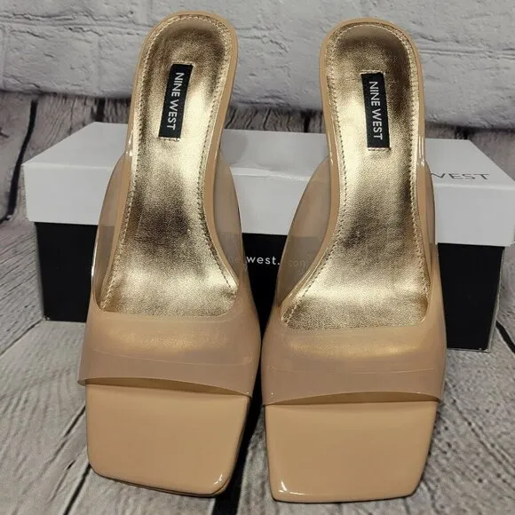 Nine West Women's Raylen Kitten Heel Slip-on Dress Sandals