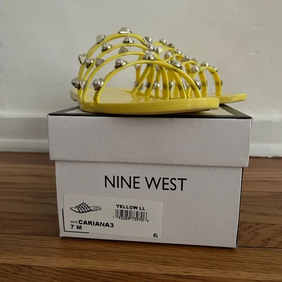 NINE WEST - WOMEN’S YELLOW CARIANA JELLY SANDALS