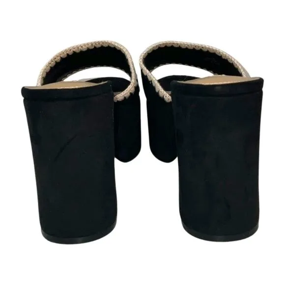 Nine West Yickie Slip-on Round Toe Wedge Sandals Black Size 10M