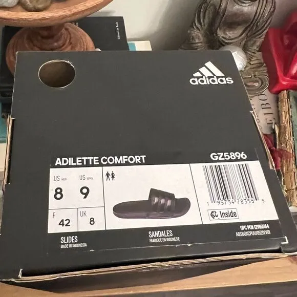 NIOB and NWT Adidas Adilette comfort yoga sandals.  Size 8M W9. Brand new.