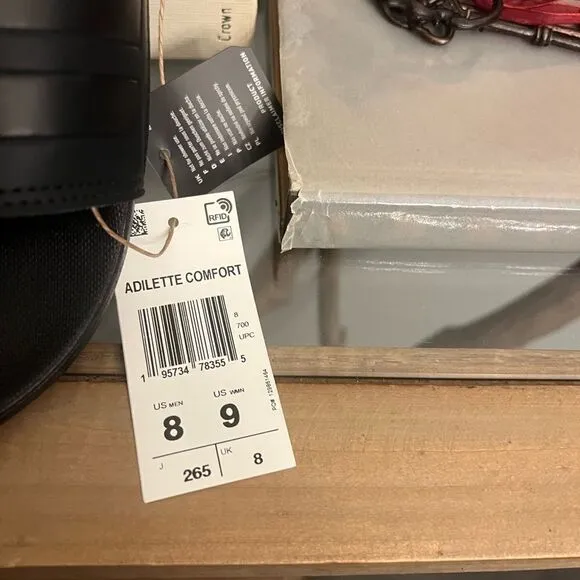 NIOB and NWT Adidas Adilette comfort yoga sandals.  Size 8M W9. Brand new.
