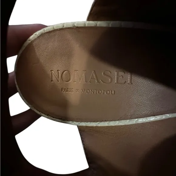 Nomasei BAGHERA Sandals Embossed Pompeii White Size 41 9.5 US