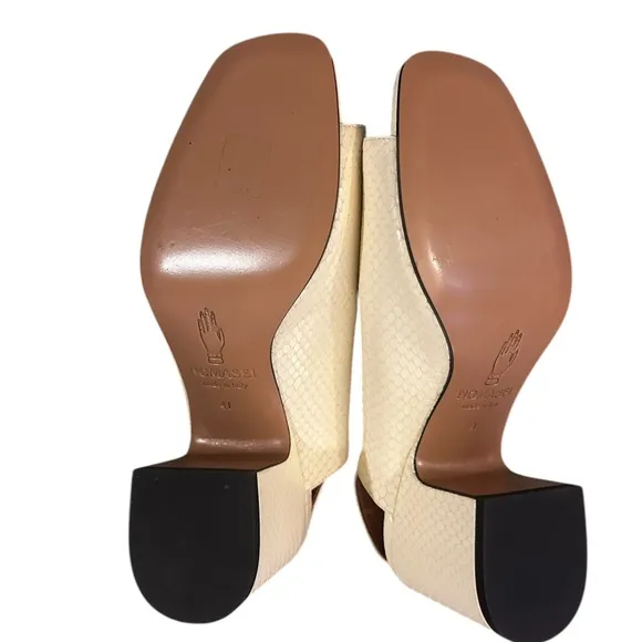 Nomasei BAGHERA Sandals Embossed Pompeii White Size 41 9.5 US