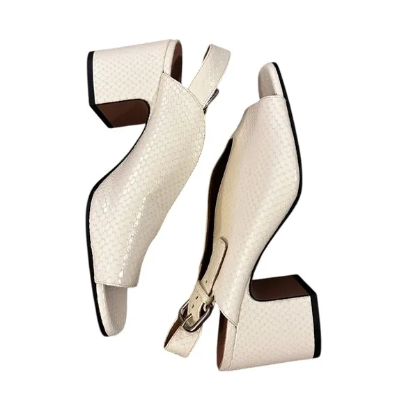 Nomasei BAGHERA Sandals Embossed Pompeii White Size 41 9.5 US
