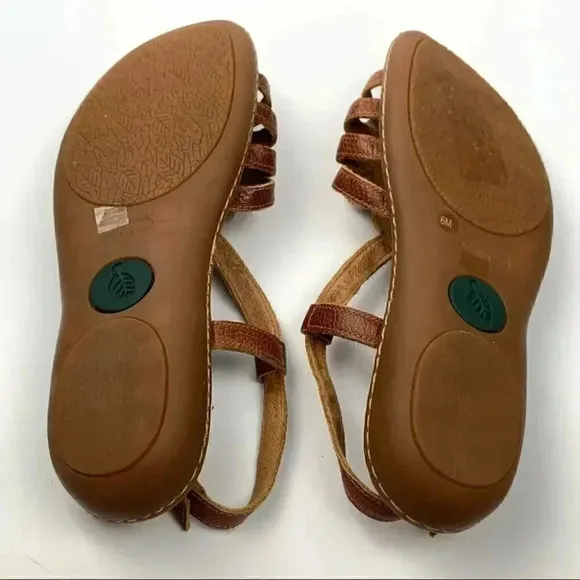 Nurture sandals size 6 brown leather floral comfort walking coastalgranny