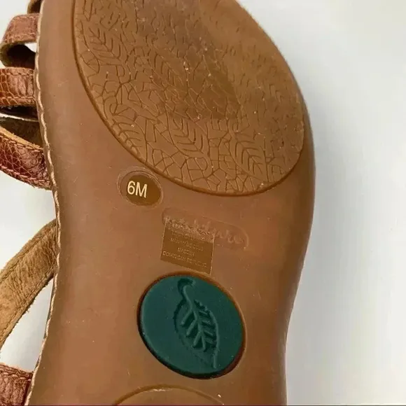 Nurture sandals size 6 brown leather floral comfort walking coastalgranny