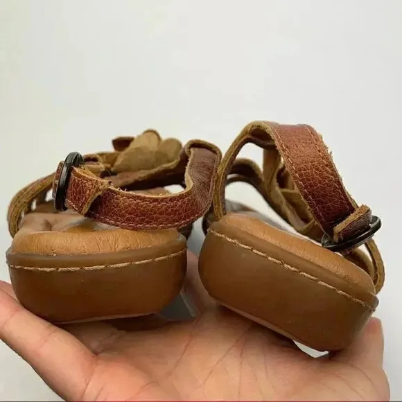 Nurture sandals size 6 brown leather floral comfort walking coastalgranny