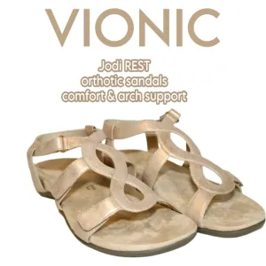 NWB VIONIC JODIE REST SANDALS ROSE GOLD ORTHOTIC comfort sandals.