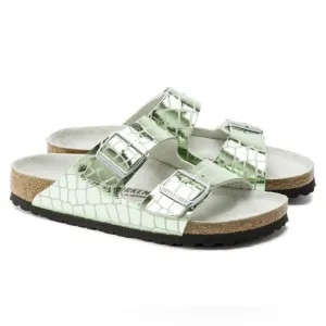 NWOB Birkenstock ARIZONA Micro Fibre Gator Gleam Green Sandals