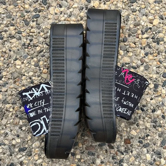 NWOB DKNY Clear Chunky Platform Slide Sandals