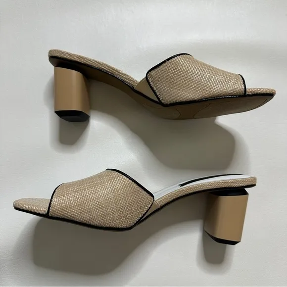 NWOB Franco Sarto Linley Slide Sandal in Beige Raffia 8