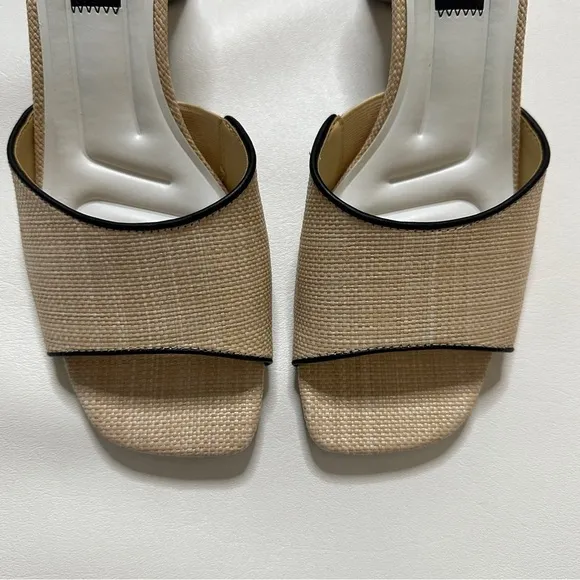 NWOB Franco Sarto Linley Slide Sandal in Beige Raffia 8