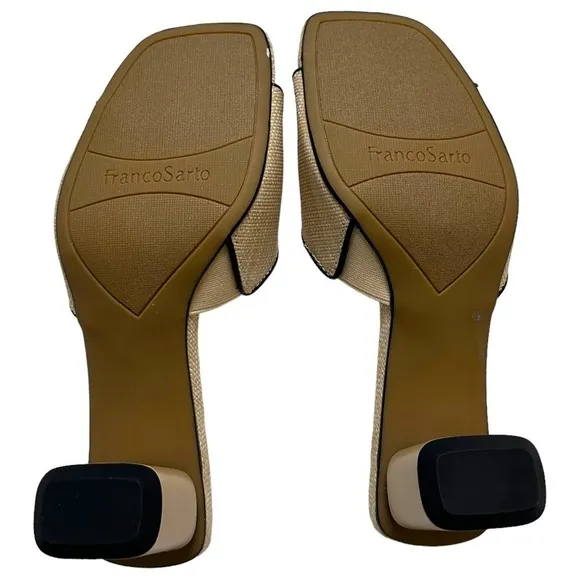 NWOB Franco Sarto Linley Slide Sandal in Beige Raffia 8