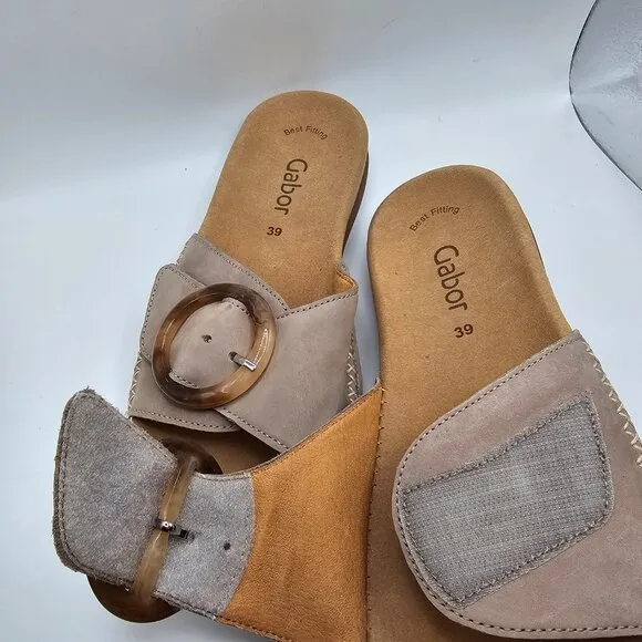 NWOB Women's Gabor 83.701 Nubuck Leather Sandals Size EU 39 US 8.5