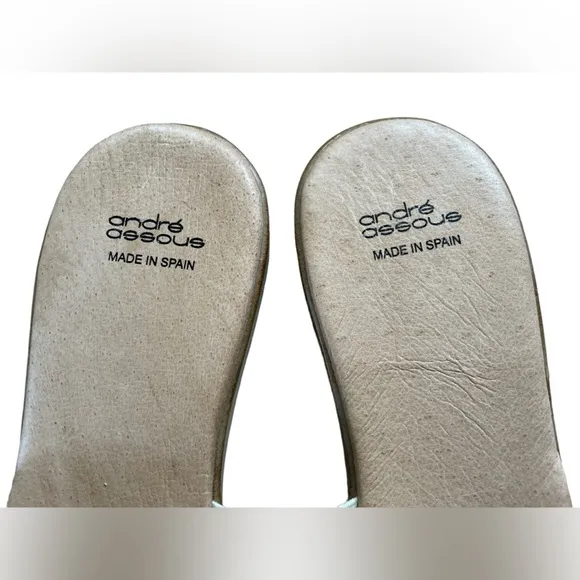 NWOT Andre Assous Nice Stretch Sandals in Platino, Size 41 (US Size 10-10.5)