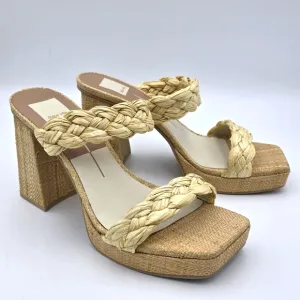 NWOT Dolce Vita Women's Ashby Braided Two-Band Platform Sandals—LtNatural Raffia