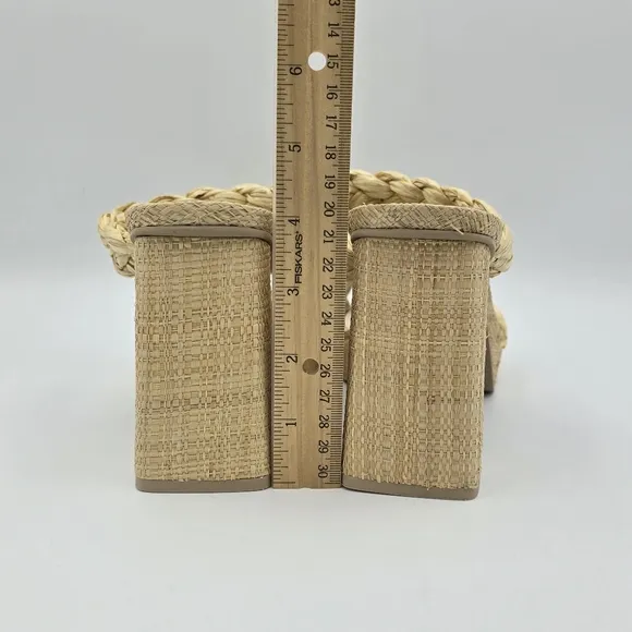 NWOT Dolce Vita Women's Ashby Braided Two-Band Platform Sandals—LtNatural Raffia