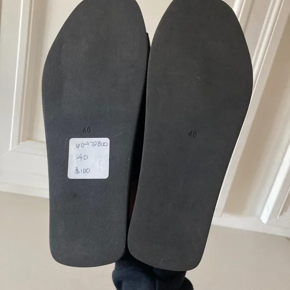 NWOT Free People Bueno Sadie Slip-On Black Leather Sandals Sz 40