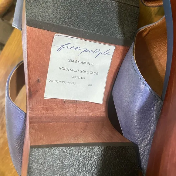 NWOT Free People Rosa Split Sole Clog Wedge Sandal Size 7 Old School Indigo