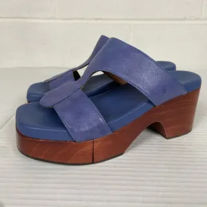 NWOT Free People Rosa Split Sole Clog Wedge Sandal Size 7 Old School Indigo