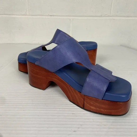 NWOT Free People Rosa Split Sole Clog Wedge Sandal Size 7 Old School Indigo