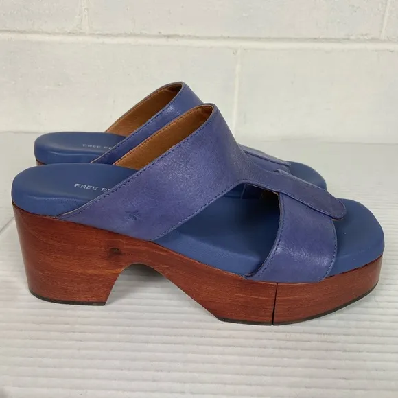 NWOT Free People Rosa Split Sole Clog Wedge Sandal Size 7 Old School Indigo