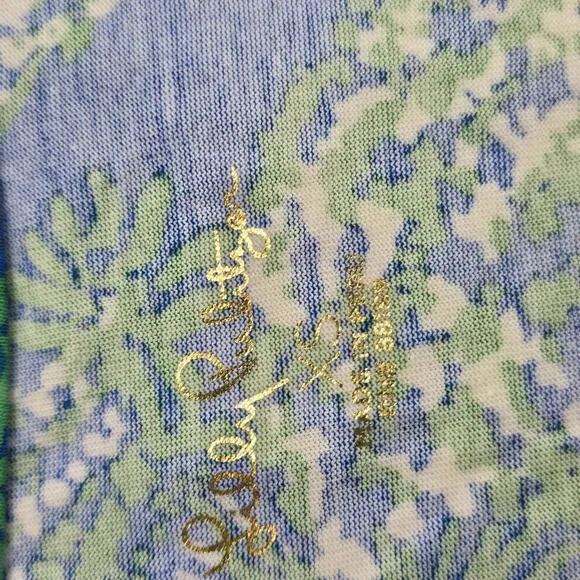 NWOT Lilly Pulitzer Blue Green 3/4 Bell Sleeve Mini Dress Pima Cotton Size XS
