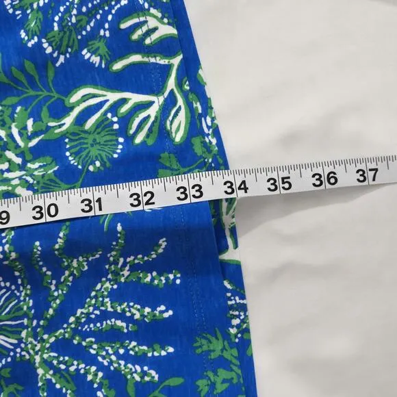 NWOT Lilly Pulitzer Blue Green 3/4 Bell Sleeve Mini Dress Pima Cotton Size XS